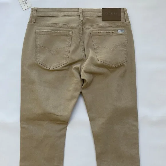 Guess Men’s Nico Destroyed Skinny Jeans Light Beige Size 34X32 - Picture 11 of 16